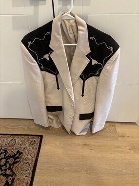 Hand Made Longhorn Embroidered One-of-a-Kind Western Dress Sport Jacket
